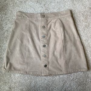 Express Nude Suede Mini Skirt